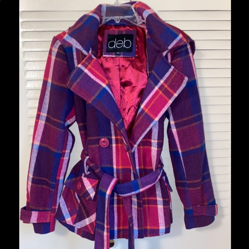 🎁BNWOT DEB XL PEACOAT IN VIBRANT COLORS PURPLE PINK BLUE